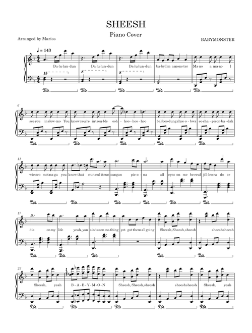 Sheesh – BABYMONSTER - Piano Cover