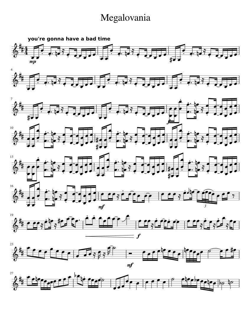 Megalovania Sheet music for Saxophone alto (Solo)