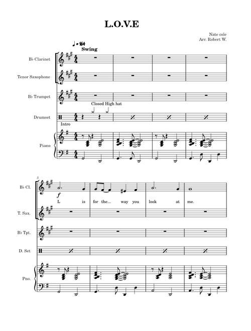 Love – Nat King Cole for jazz quintet