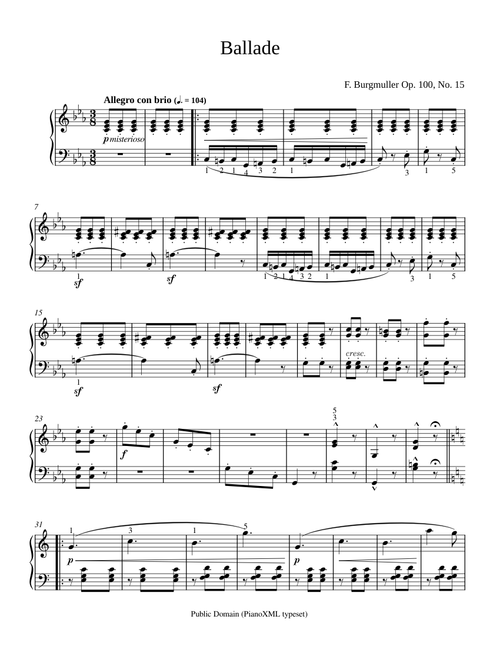 Ballade - F. Burgmuller Op. 100, No. 15