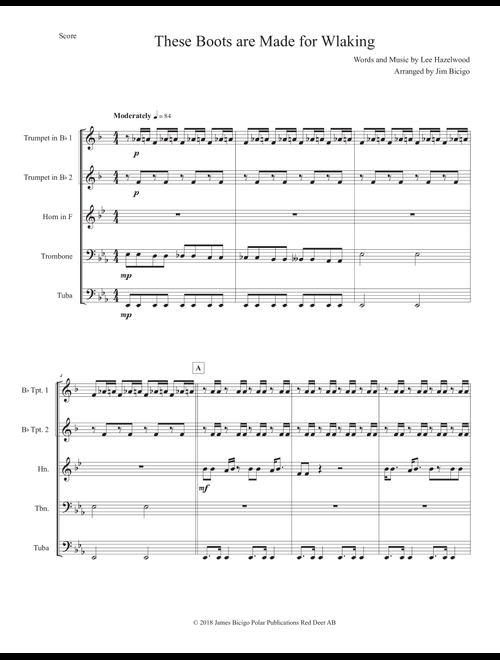 These Boots Are Made For Walkin' (Arr. Jim Bicigo) - Jessica Simpson (Brass Ensemble)