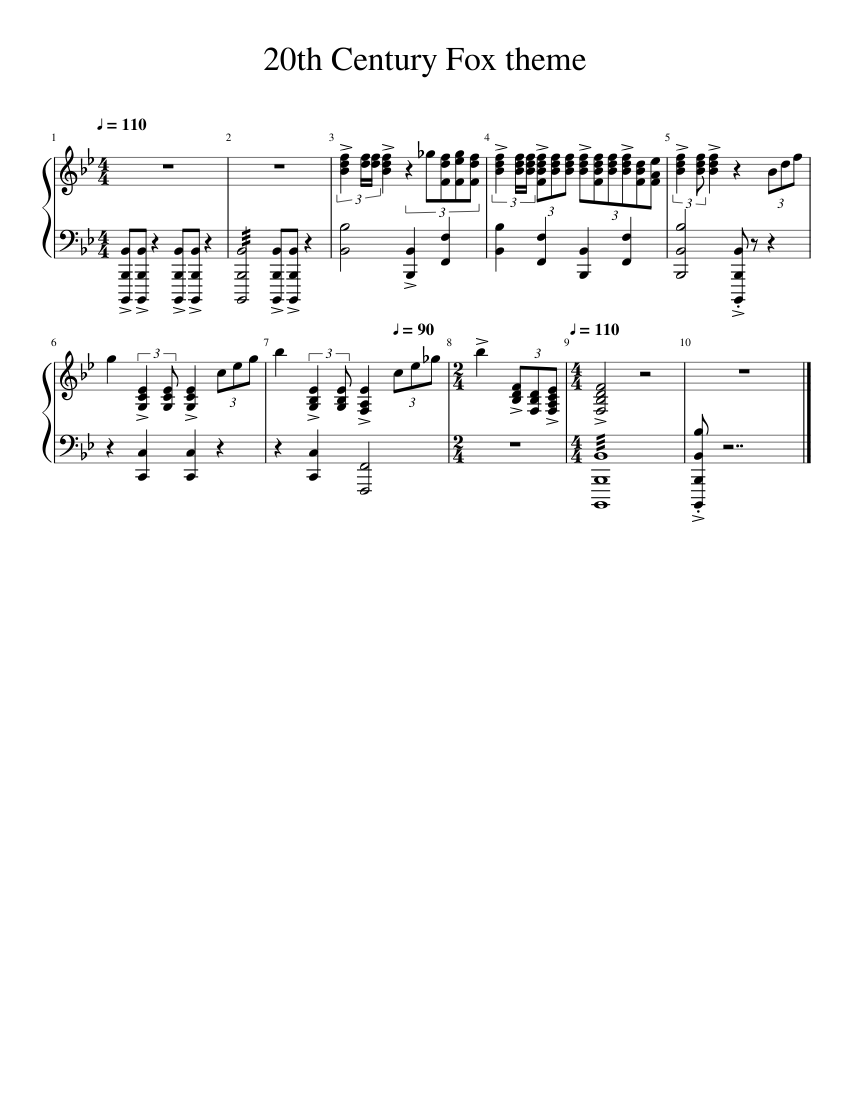 20th Century Fox Fanfare (Simple Piano) Sheet music for Piano (Solo) |  