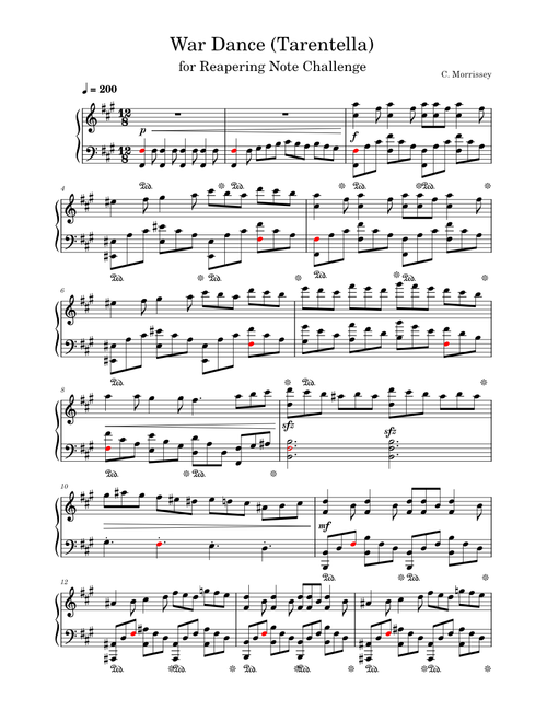 "War Dance (Tarentella)" For reapearing note challenge