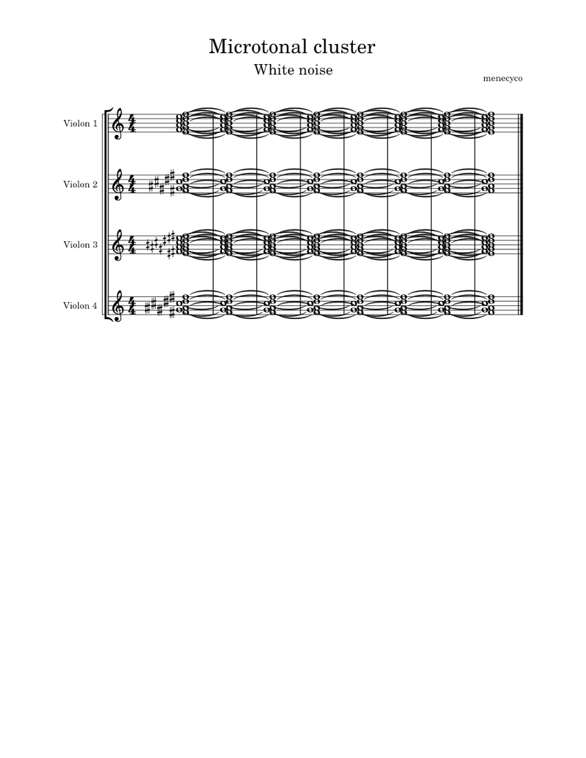 Microtone Signs Microtonal cluster Sheet music for Violin (Mixed Quartet) | Musescore.com