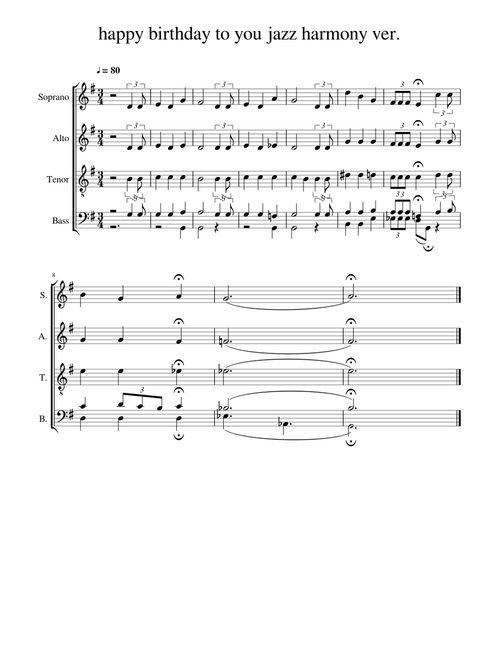 happy birthday to you jazz harmony ver.