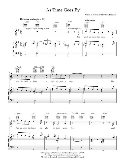 As time goes by - Vera Lynn (Piano-Vocal-Guitar (Piano Accompaniment))