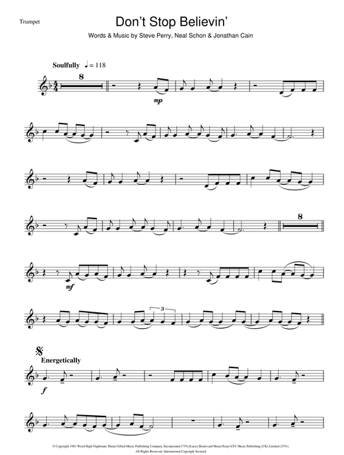 Don't Stop Believin' - Journey, Glee Cast (Trumpet Solo)