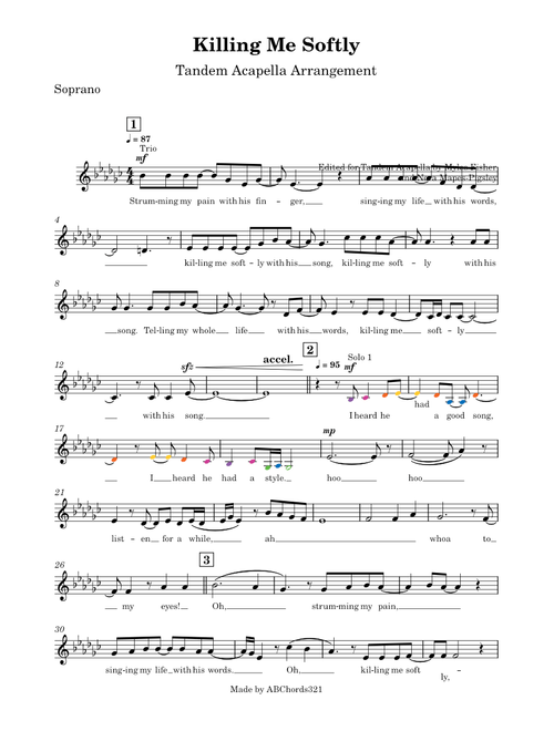 Killing me softly SATB-Soprano