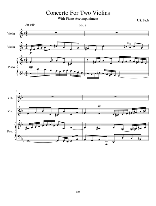 Concerto For Two Violins (In D minor)