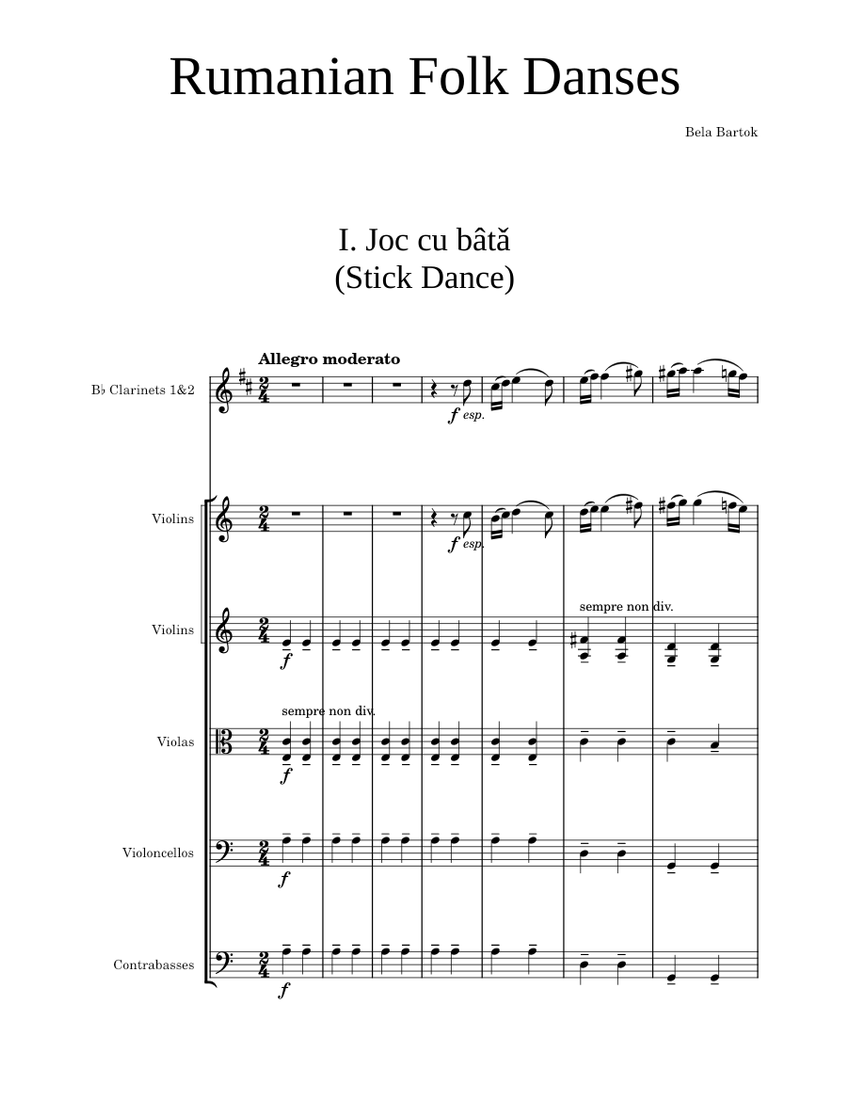 Romanian Folk Dances (orchestra), Sz.68 – Béla Bartók Romanian Folk ...