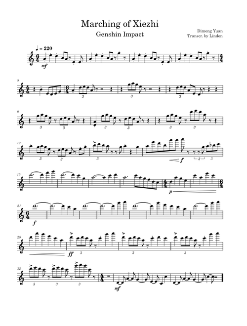 Marching of Xiezhi – Dimeng Yuan from Genshin Impact