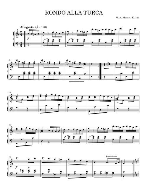Rondo alla turca - Mozart Season (Piano Solo)