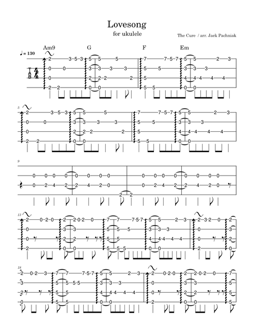 Lovesong – The Cure (ukulele)