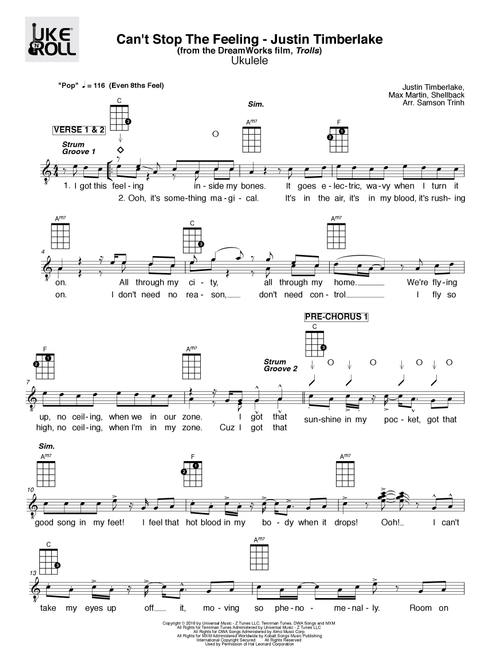 Can't Stop The Feeling from TROLLS (Arr. Samson Trinh) - Justin Timberlake (Small Ensemble)