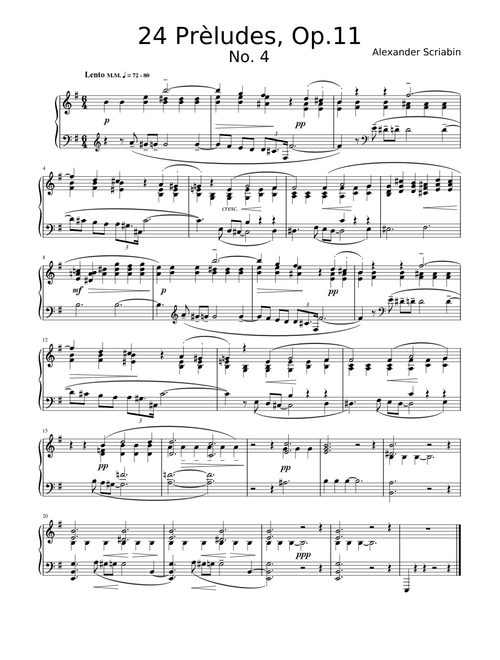 24 Preludes, Op.11, No.4 - A. Scriabin