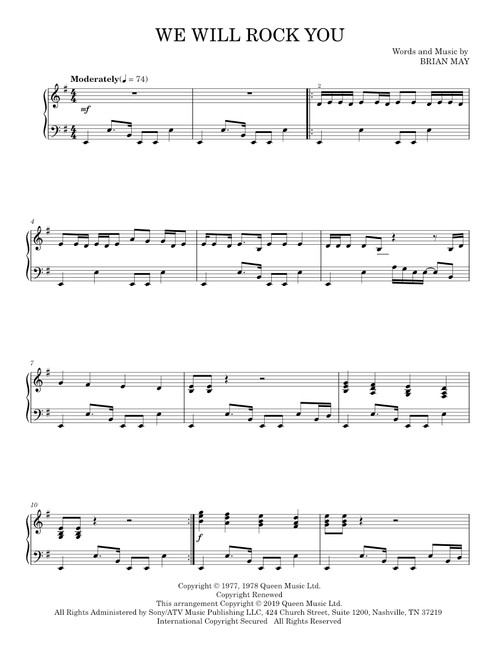 We will rock you - Queen (Piano Solo)