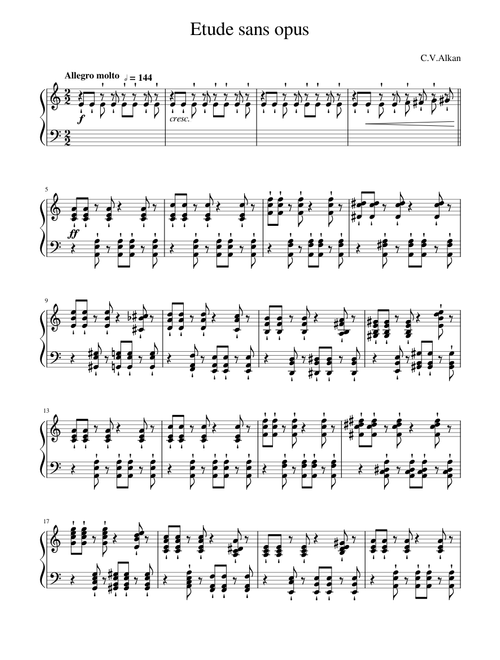 Alkan - Etude WoO (Etude sans opus)
