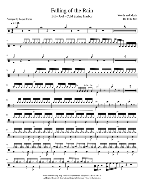 Falling Of The Rain (Arr. Logan Bruner) - Billy Joel (Drums)