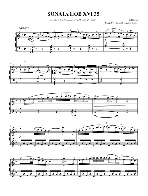 Sonata in C major, Hob.XVI:35 – Joseph Haydn