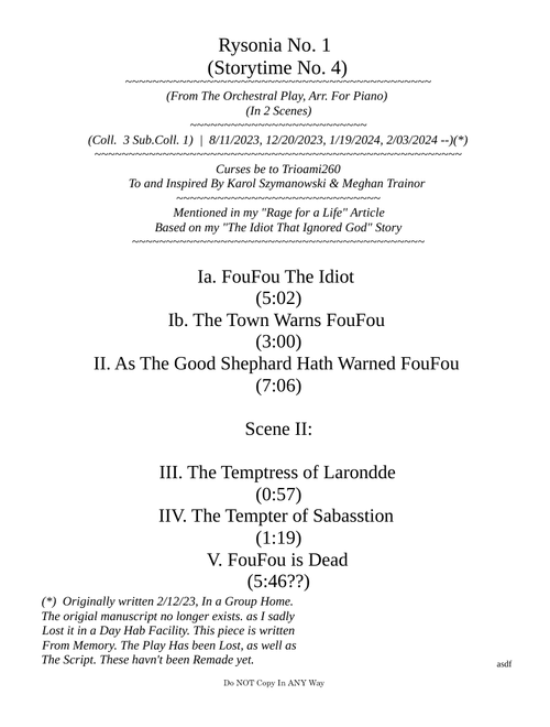 (NOT FINISHED) - Monstrous (NOT SONATA) (AND VERY UN EDITED AND MESSY) 5 Part Program Piece thingy