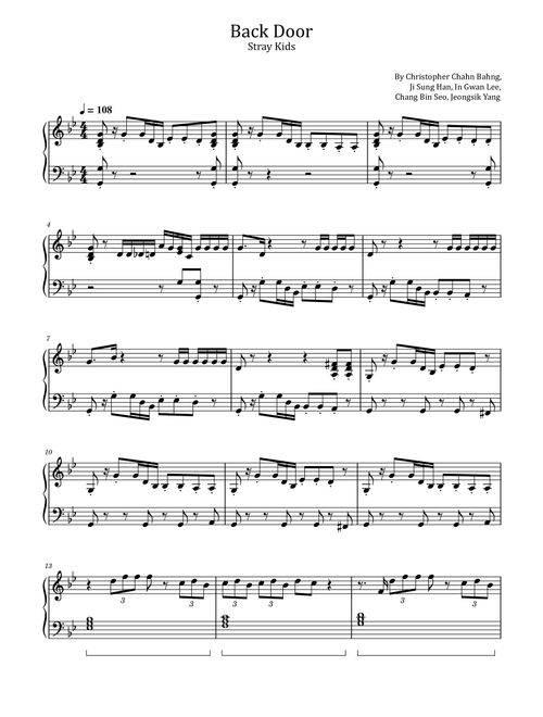 Back Door (Arr. poon) - Stray Kids (Piano Solo)