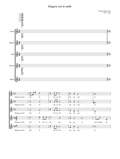 Sfogava con le stelle - Claudio Monteverdi