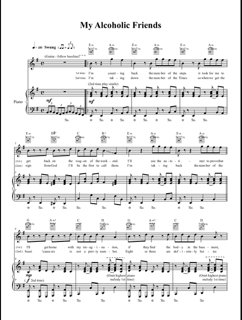 My Alcoholic Friends - The Dresden Dolls, Amanda Palmer (Piano-Vocal-Guitar)