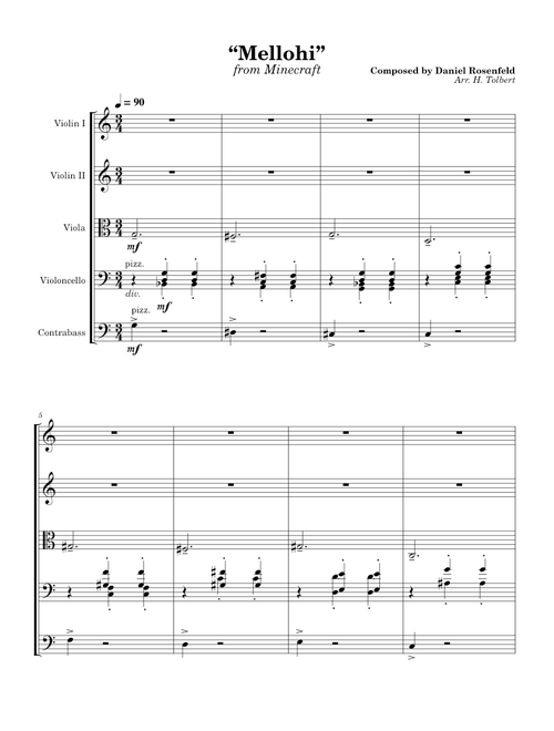 Mellohi (from Minecraft) – C418 |String Quintet|