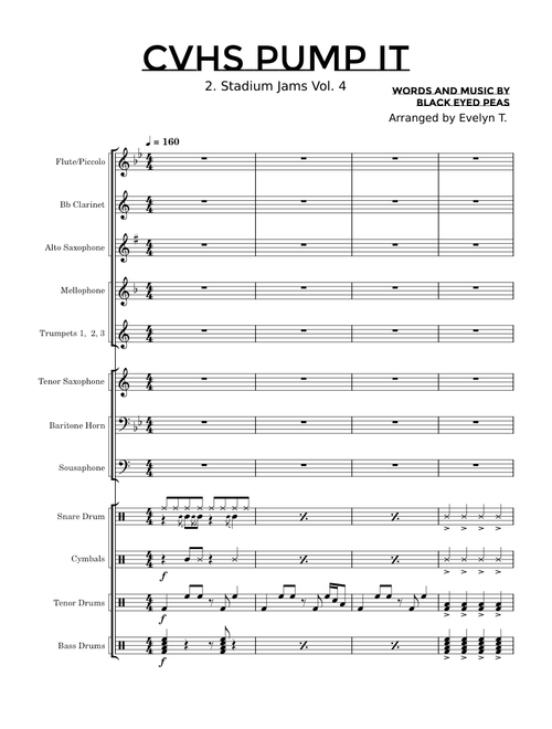 Pump It CVHS Arrangement