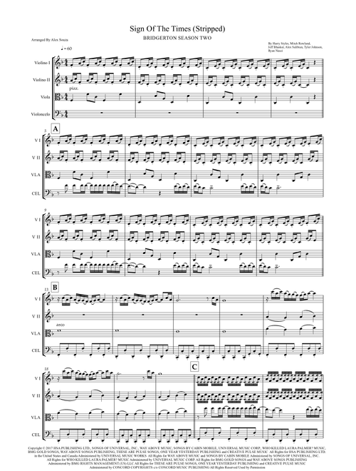 Sign Of The Times (Arr. Alex Souza) - Harry Styles (String Quartet)