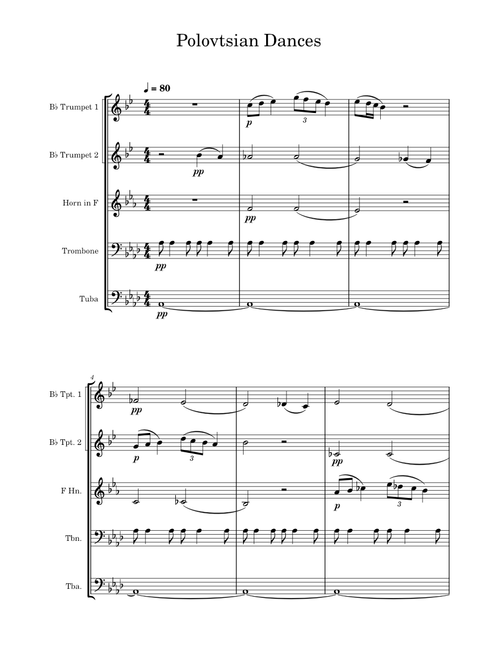 Polovtsian Dances – A. Borodin - Brass Quintet