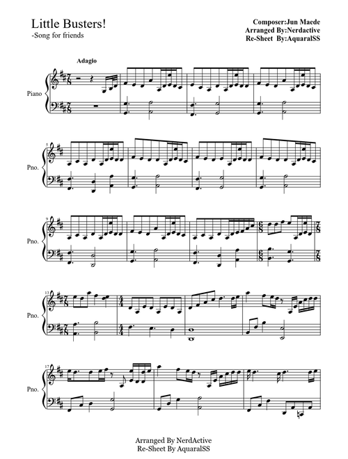 Little Busters OST - Song For Friends Arr By Nerdactive