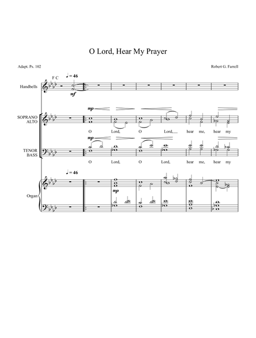 O Lord Hear My Prayer (Arr. Robert G Farrell) (Choral, SATB)