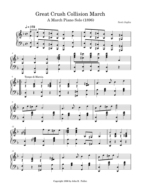 Great Crush Collision March by Scott Joplin (1896)