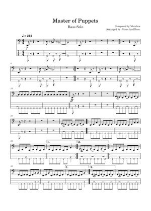 Master Of Puppets - Marching Band Arrangement Sheet Music for