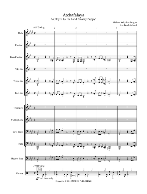 Atchafalaya (Arr. Ben Pritchard) - Michael Kelly Rea League (Marching Band)