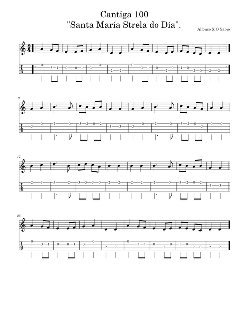 Santa Maria strela do dia – Alfonso X Santa Maria Strela do dia Ukelele