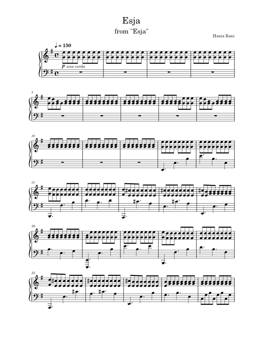 Esja – Hania Rani Sheet Music for Piano (Solo) | MuseScore.com