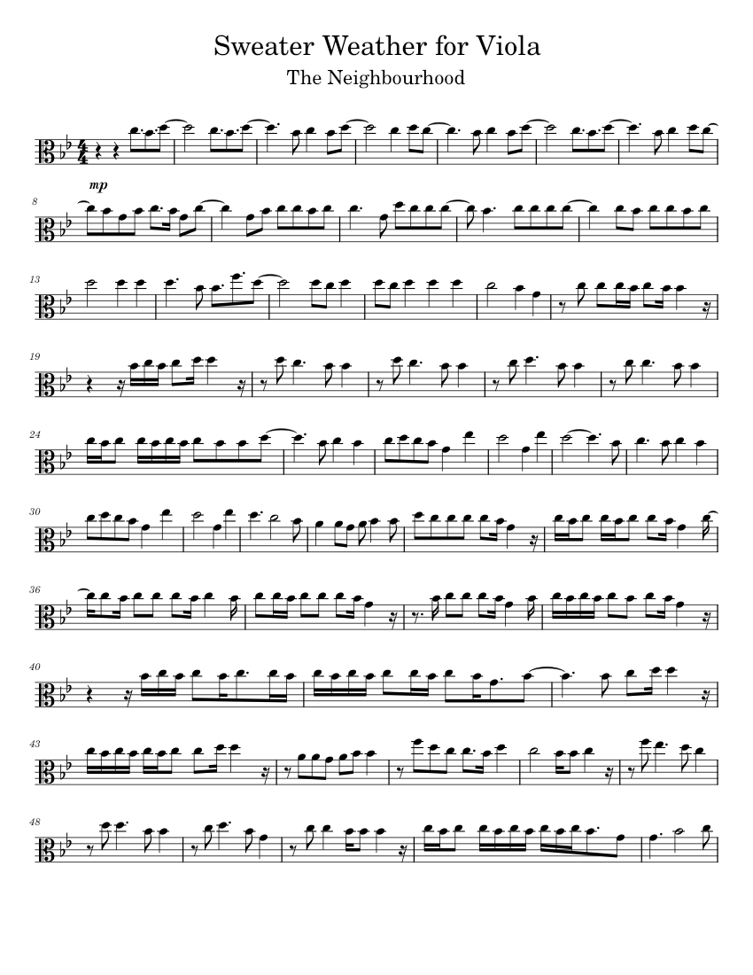 Sweater Weather for Viola Sheet music for Viola (Solo)