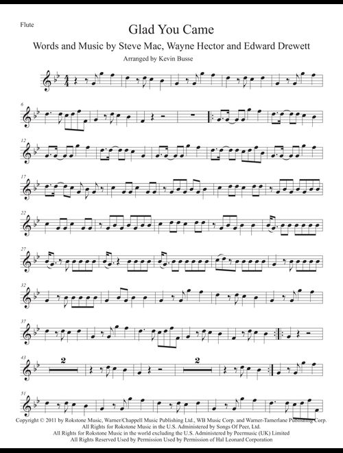 Glad You Came (Arr. Kevin Busse) - The Wanted (Flute Solo)