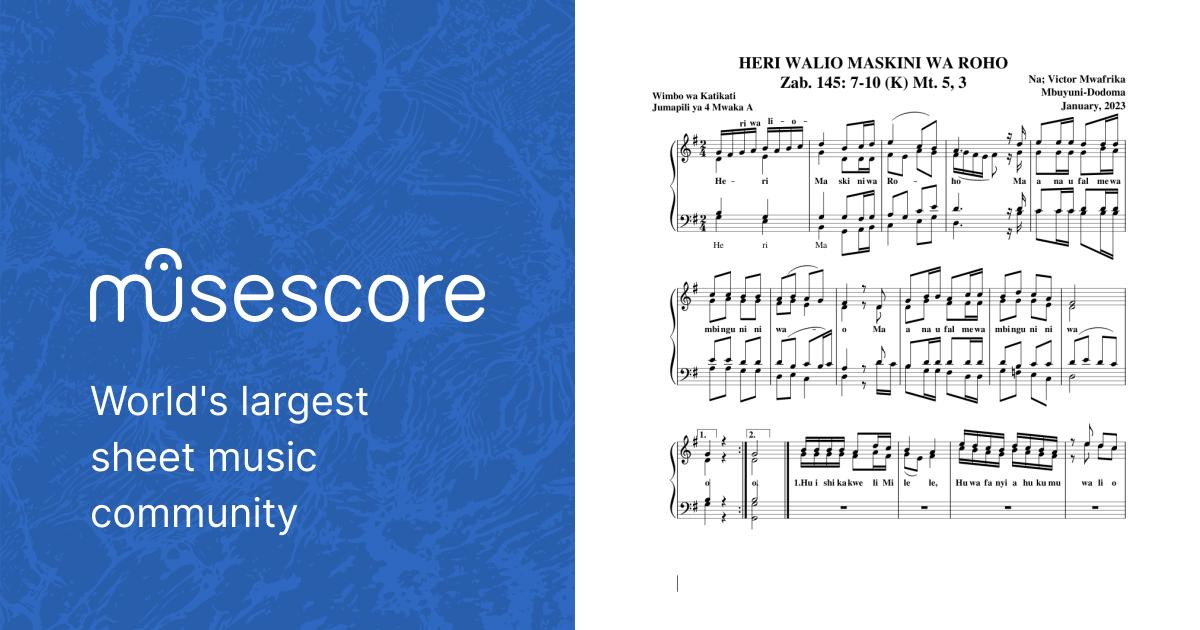 1.HERI WALIO MASKINI WA ROHO Sheet music for Piano (Choral)