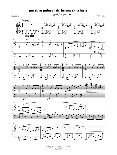 Pandora Palace | Deltarune Chapter 2 (Piano Arrangement)