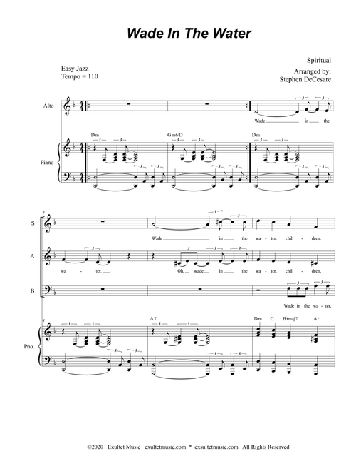 Wade In The Water (for SAB) (Arr. Stephen DeCesare) - Spiritual (Choral, SAB)