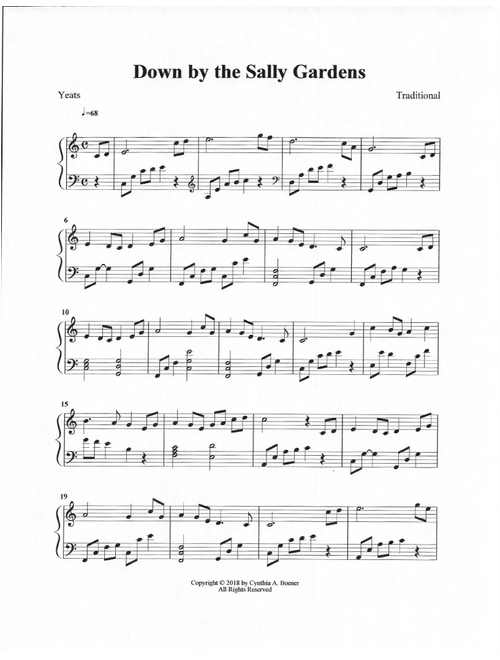 Down by the Sally Gardens (Arr. Cynthia A. Boener) - Traditional (Harp)