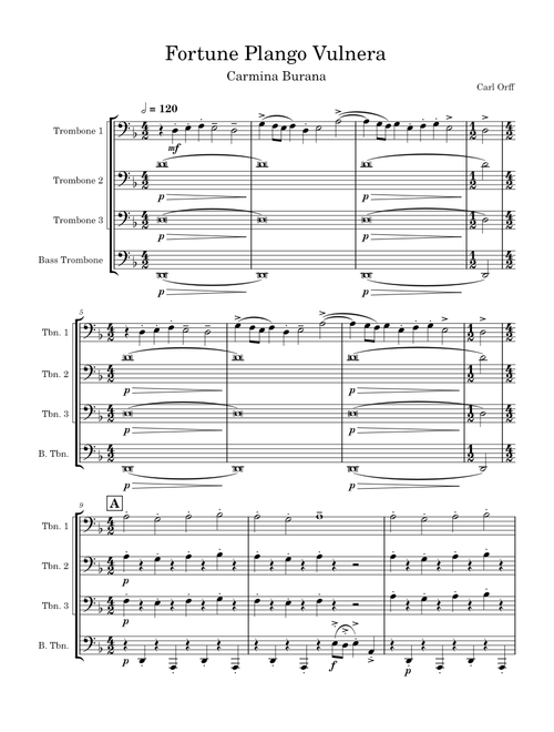 Carmina Burana - 2 Fortune plango vulnera - trombone quartet