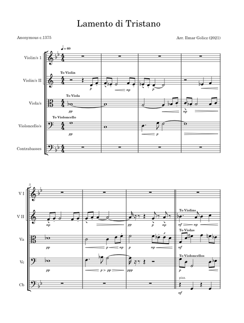 Lamento di Tristano – Anonymous