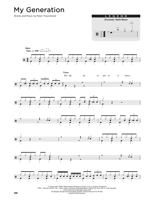 My Generation - The Who (Drum Chart)