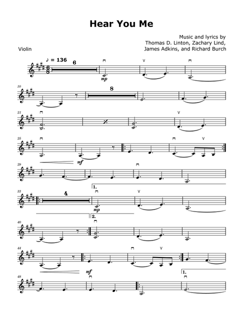Hear You Me (Arr. David Lartey) - Jimmy Eat World (Violin Solo)