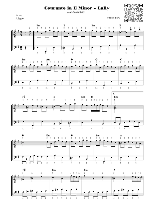 Courante in E Minor - Lully (Arr. Piano) - vários (Piano Solo)