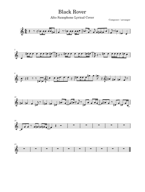 Black rover – Vickeblanka (ビッケブランカ) Black rover – Vickeblanka - Alto Sax - Lyrical Cover